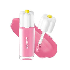 Amuse SEOUL Daisy Flower Dew Tint, Glossy Moisturizing Lip Stain, Watery Glow Lip Tint, Long Lasting Color, Dewy Finish, Korean Beauty Makeup Lightweight, water based formula, comfortable wear