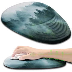 Armanza Mouse Pad, Ergonomic Mouse Pad with Wrist Rest Support and Non-Slip PU Base, Cute Computer Mousepad for Pain Relief, Office & Home