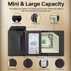 WELLNEC Men's Pop-Up Wallet with Airtag Holder - RFID Protection for 6-11 Cards