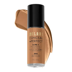 Milani Conceal + Perfect 2-in-1 Foundation + Concealer Liquid Foundation - Cover Under-Eye Circles, Blemishes & Skin Discoloration for a Flawless Complexion - 30ml