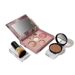 LAURA GELLER NEW YORK Baked Starter Kit - Best of the Best Full Face Palette + Baked Balance-n-Brighten Powder Foundation + Retractable Angled Kabuki Brush Set