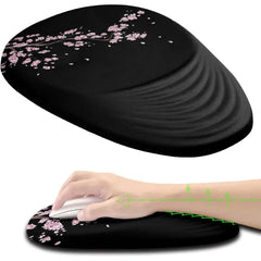 Armanza Mouse Pad, Ergonomic Mouse Pad with Wrist Rest Support and Non-Slip PU Base, Cute Computer Mousepad for Pain Relief, Office & Home