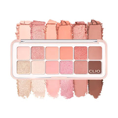 CLIO PROFESSIONAL Eye Palette Air, 12-Color Eye Shadow Palette, Matte Shimmer Mix, Air-Fit Blendable Pigmented Buildable Color, Low Fallout, Daily Korean Makeup