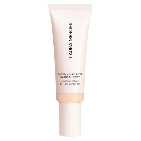 Laura Mercier Tinted Moisturizer Natural Dewy with SPF 30: 24HR+ Hydration, Long Lasting, Sheer to Light, Buildable Coverage, Dewy Finish, Improve Skin Tone and Texture, Skin Tint, 1.5 Ounce (Full Size)