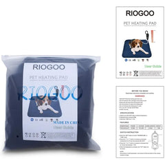 RIOGOO Pet Heating Pad - 18" x 18" Electric Heated Mat for Dogs & Cats with Auto Power Off