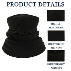 Voofly 2 Pack Fleece Neck Gaiter, Windproof Thermal Mask - Black