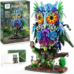 Sillbird Flower Owl Building Set for Adults Creative Gifts for Mom Wife Women Girlfriend Teens, Buildable Floral Animal Model Kit for Home Decor or Office Display 1215 Pcs