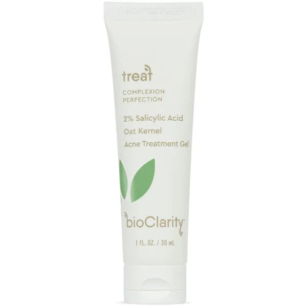 bioClarity Acne Treatment Gel | 2% Salicylic Acid + Moisturizing Oat Kernel | 100% Vegan, Clean Ingredients