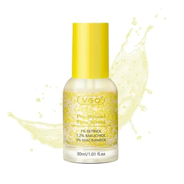 VGO Bakuchiol Retinol Serum for Face, 1% Retinol & 3% Niacinamide, Anti-Aging and Anti-Wrinkle, Gentle Yet Potent Formula for Sensitive Skin.
