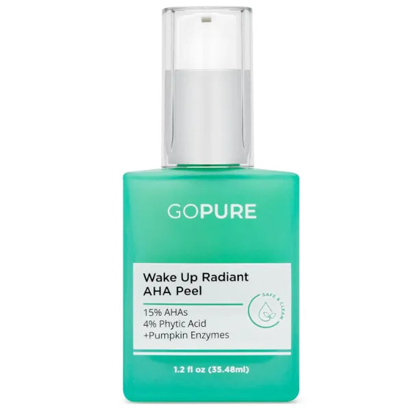 goPure Wake Up Radiant AHA Peel – Gentle Resurfacer, Visibly Brightens Dark Spots, Smooths the Look of Rough Skin & Visibly Firms Lines, Great For All Skin Types
