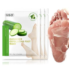 VGO Foot Peeling Mask, Natural Exfoliating Foot Mask, Dead Skin Callus Remover Repair Heels, Smooth Touch Feet, Hydrating Foot Care for Dry Cracked Feet