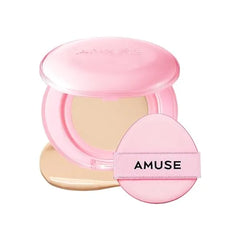 Amuse SEOUL Dew Power Vegan Cushion Foundation, Semi Glow, Full Coverage, Dewy Finish, Long Lasting, Lightweight, Smooth Radiant Skin, Korean Beauty Makeup
