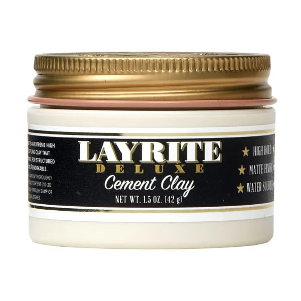 Layrite Cement Clay – Strong Hold Matte Finish Hair Styling Clay, Long-Lasting Texture & Definition