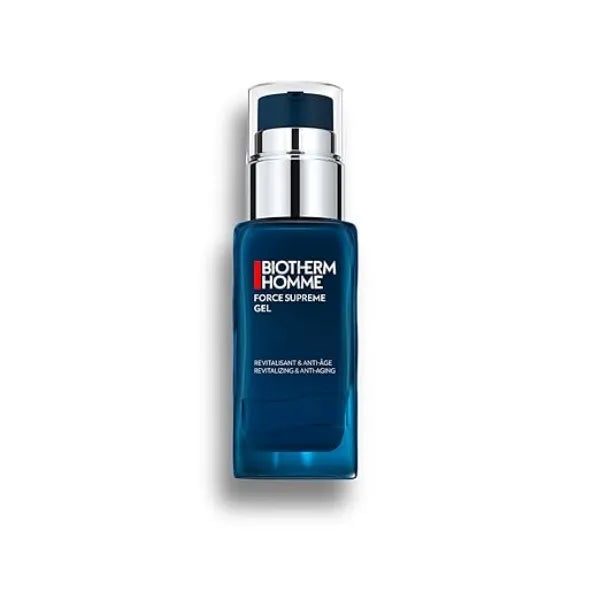 Biotherm Force Supreme Gel, a Revitalizing & Anti Aging Gel Cream for Men with Pro-Xylane and Blue Algae for Firmer Skin and Suppler Skin, Anti Aging Skincare
