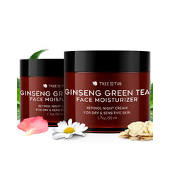 Tree to Tub Retinol Anti Aging Face Moisturizer for Dry & Sensitive Skin - Anti Wrinkle Hyaluronic Acid Facial Moisturizer, Vitamin A & E Night Cream for Women & Men w/Organic Aloe, Natural Ginseng