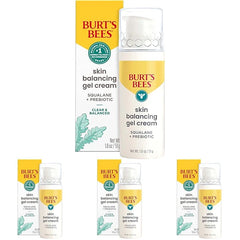 Burt’s Bees Clear & Balanced Gel Cream Moisturizer with Squalane & Prebiotic – Breakout-Prone Skin, 99% Natural Origin, 1.8 oz (Pack of 4)