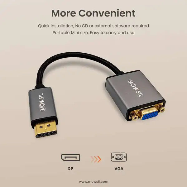 Mowsil DP to VGA Converter Adapter