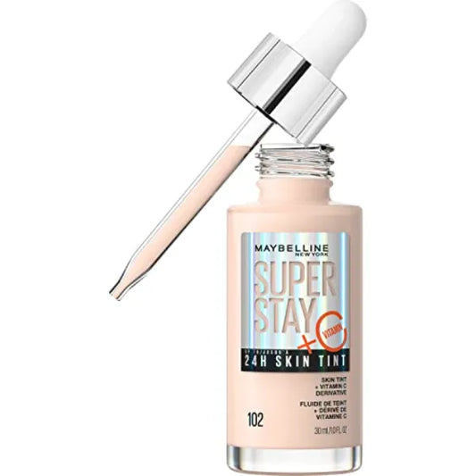 Maybelline Super Stay Up to 24HR Skin Tint, Radiant Light-to-Medium Coverage Foundation, Makeup Infused With Vitamin C, 1 Count
