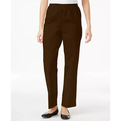 Alfred Dunner Classics Twill Pull On Pants for Women, Comfortable Stretch Waist Trousers