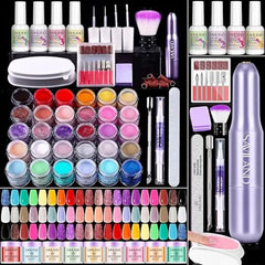 SAVILAND Dip Powder Nail Kit with Drill Starter Set Summer Spring Keratin Dip Nails Powder with Dipping Liquid Set Activator Base Top Coat Cuticle Oil for DIY Manicure Art Women Gift