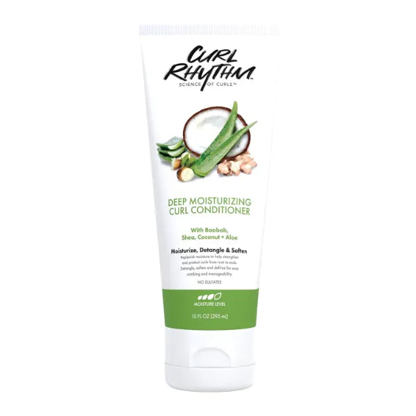 Curl Rhythm Deep Moisturizing Curl Conditioner - Curly Hair Conditioner with Shea Butter, Coconut, and Aloe - Strengthens and Protects Curls - 10 oz