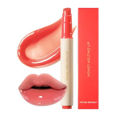 Nature Republic Honey Melting Lip, Soft Lip Stick, Hydrating Gloss, Moisturizing Balms, Sheer Tint, Shine & Nude, Glowy Finish, Korean Make Up