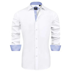 Alimens & Gentle Mens Stretch Cotton Business Shirt Long Sleeve Wrinkle-Free Dress Shirt
