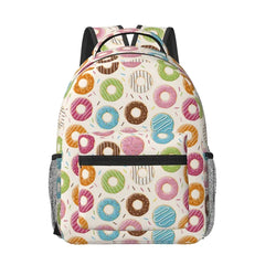 Rocae Colorful Donuts for Comfortable Student Backpack - Lightweight ,Durable School Bag Ideal for Middle School, High School, and College