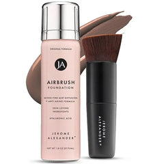 Jerome Alexander MagicMinerals AirBrush Foundation 2 Piece Set with Airbrush Foundation and Kabuki Brush Spray Makeup with Anti aging Ingredients for Smooth Radiant Skin