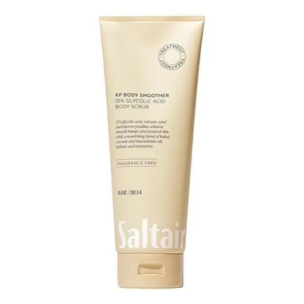 Saltair KP Body Scru Glycolic Acid Treatment with Volcanic Sand and Plant Moisturizers Fragrance Free Physical Chemical Exfoliator Exfoliating Body Scrubber for Rough Bumpy Skin