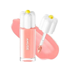 Amuse SEOUL Daisy Flower Dew Tint, Glossy Moisturizing Lip Stain, Watery Glow Lip Tint, Long Lasting Color, Dewy Finish, Korean Beauty Makeup Lightweight, water based formula, comfortable wear