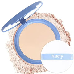 Kaely Pressed Face Powder Compact, Oil Control Flawless Makeup Setting Powder, Perfection Matte Compact Powder Foundation, polvo compacto de maquillaje, Lightweight Waterproof
