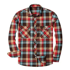Alimens & Gentle Long Sleeve Button Up Shirt for Men Flannel Shirts Regular Fit