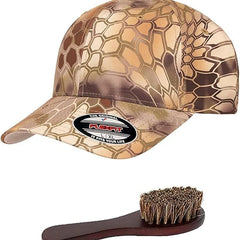 Flexfit Wooly Combed Men's Athletic Stretch Fitted Baseball Cap Bundle with THP Hat & Clothing Brush