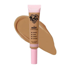 KimChiChic Beauty The Most Concealer Full Coverage Water Resistant Multi Use Concealer Conceal, Correct, Contour & Highlight Matte Satin Hybrid Finish Brush Applicator