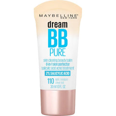Maybelline New York Dream Pure Skin Clearing BB Cream, 8-in-1 Skin Perfecting Beauty Balm With 2% Salicylic Acid, Sheer Tint Coverage, Oil-Free, 1 Count
