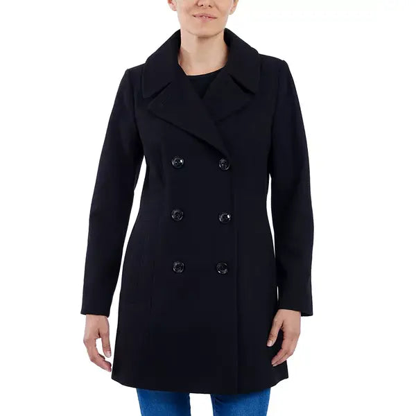 Anne Klein Womens Double Breasted Peacoat, Stylish and Warm Outerwear for Cold Weather