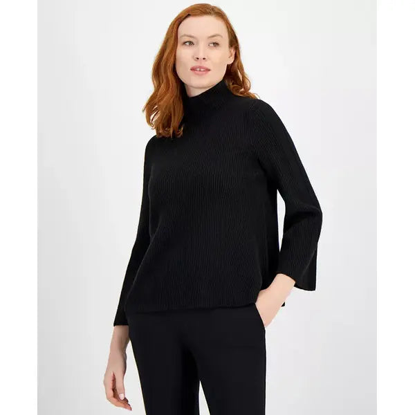 Anne Klein Women's Bell Sleeve Pullover Sweater, Elegant Comfortable Knit Top