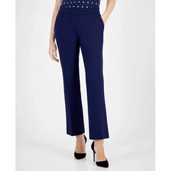 Anne Klein Womens Mid Rise Pull On Slash Pocket Pants, Comfortable Stylish Casual Trousers
