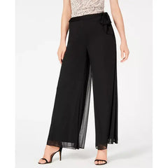 Women's Sash-Belt Wide-Leg Pants, Created by Macy,s-Black