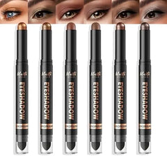 LANGMANNI 4Colors Dual Ended Cream Eyeshadow Stick Set Silky Smooth, Waterproof & Transfer Proof, Built in Blender Brush, All Day Matte & Shimmer Wear Eye Makeup