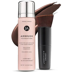 Jerome Alexander MagicMinerals AirBrush Foundation 2 Piece Set with Airbrush Foundation and Kabuki Brush Spray Makeup with Anti aging Ingredients for Smooth Radiant Skin