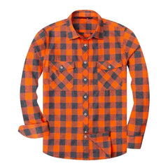 Alimens & Gentle Long Sleeve Button Up Shirt for Men Flannel Shirts Regular Fit