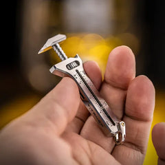 Titaner TiSpanner 2.0 Compact Titanium Multitool – Adjustable Wrench, Caliper, Bottle Opener & EDC Keychain Tool