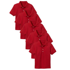 5-Pack School Uniform Tagless Polo Tshirt for Little Boys & Big Boys