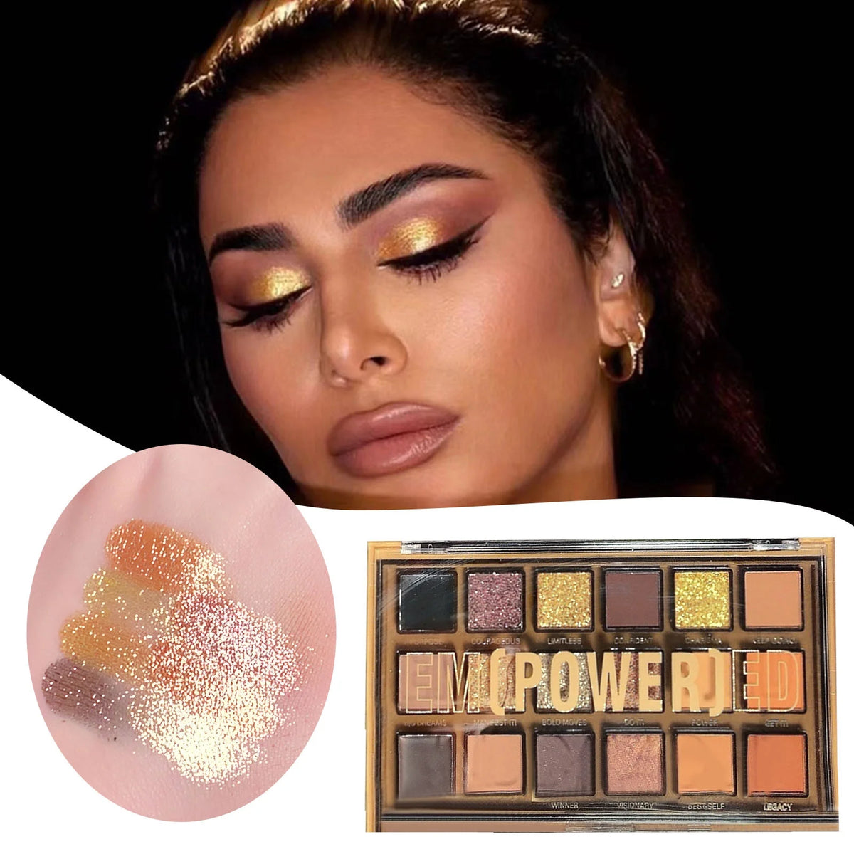 Hunyinhhh Golden 18 Color Eyeshadow With And Finishes Ideal For Beginners And Light Blue Eyeshadow Hudabeauty Glitter Eye Shadow Luxe Cosmetics Eyelash Lift And Tint Ofra Cosmetics Pretty Makeup