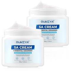 OUKEYA SA Cream 2-Pack (2 × 12.35 oz) – Salicylic Acid + 5 Ceramides Exfoliating Moisturizer for Rough & Bumpy Skin, Keratosis Pilaris & Extremely Dry Skin, Long-Lasting Hydration, Dermatologist Recommended