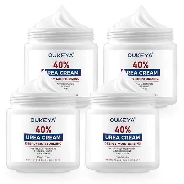 OUKEYA Urea Cream 40% – Maximum Strength Foot & Hand Cream for Dry, Cracked Skin | Deep Moisturizing Urea Lotion for Feet, Heels & Hands (Single, 2-Pack, 4-Pack, 12.35 oz Options)