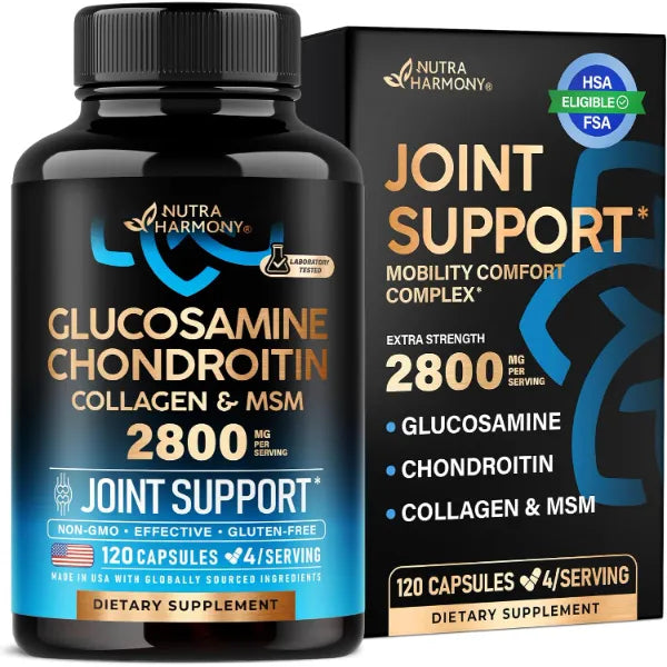 NUTRAHARMONY Glucosamine Chondroitin MSM Collagen Joint Supplements