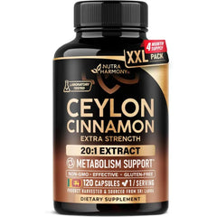 NUTRAHARMONY Ceylon Cinnamon Capsules Energy Heart & Metabolism Support 60 Capsules